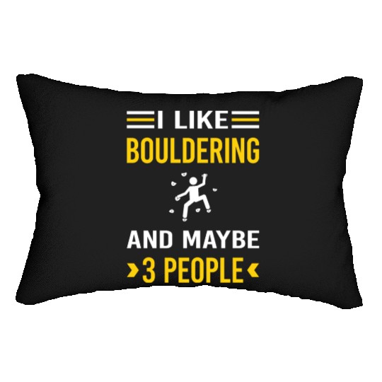 3 People Bouldering Rock Climbing Lumbar Pillows
