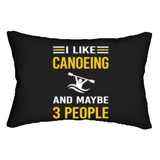 3 People Canoeing Canoe Lumbar Pillows