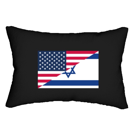 Israel USA flag flags Lumbar Pillows