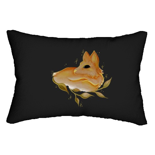 autumn fox light with dark eye Lumbar Pillows