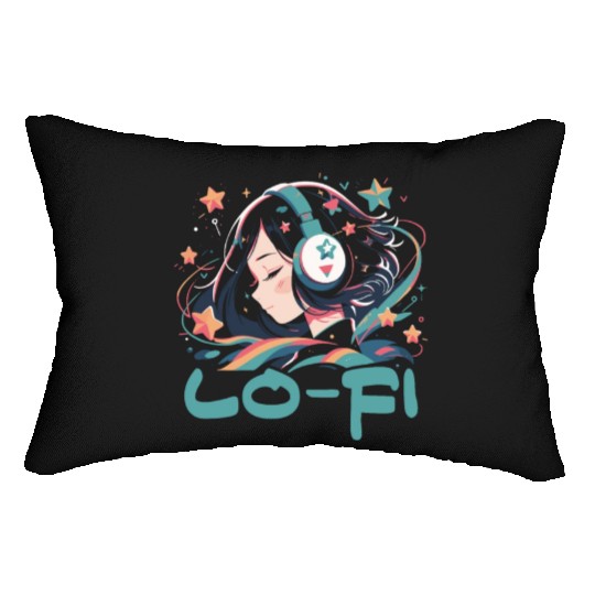 Lofi Music Lover Low Fidelity Japanese Aesthetic Lumbar Pillows