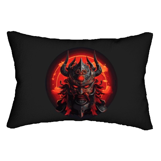 Samurai Mask Lumbar Pillows
