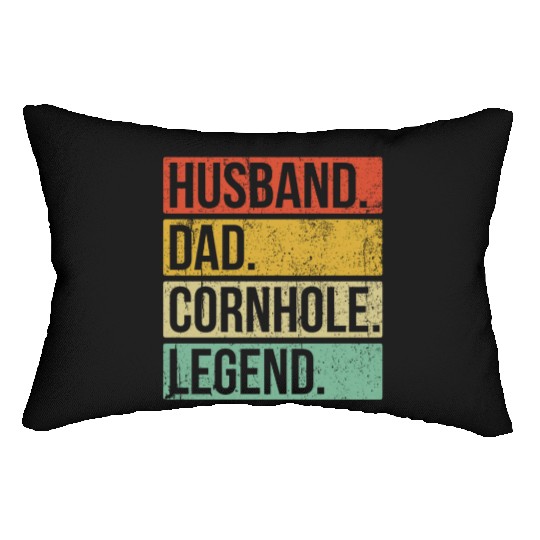 Cornhole Vintage Husband Dad Legend Lumbar Pillows