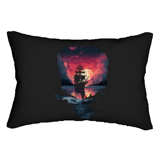 Ice Sailing Iceboat Racing Ice Sailor Winter Lumbar Pillows
