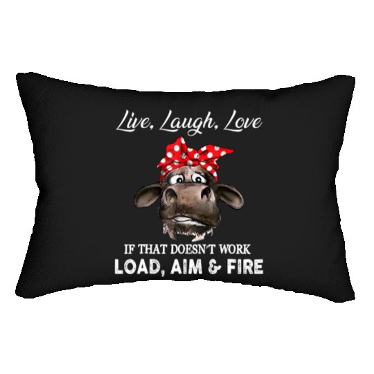 Live Laugh Love Cow Farmer Lumbar Pillows