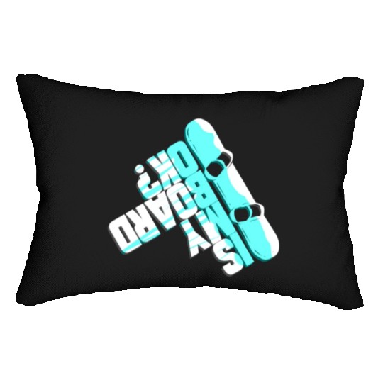 Funny Snowboarding Gift for Winter Holidays Lumbar Pillows