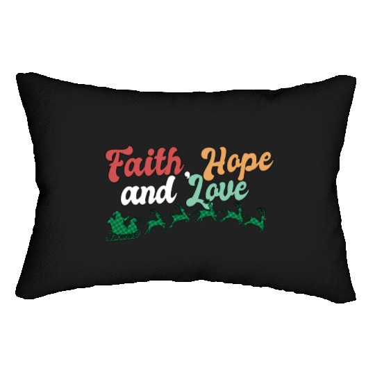 Faith Hope Love Religious Family Christmas Lumbar Pillows