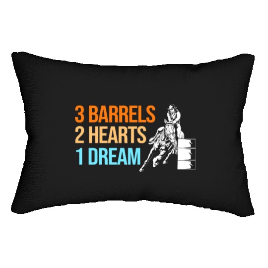 Barrel Racing Western 3 Barrels 2 Hearts 1 Dream Lumbar Pillows