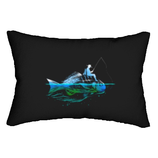 Fisher On Fish I Fly Fishing Angler Gift for Lumbar Pillows