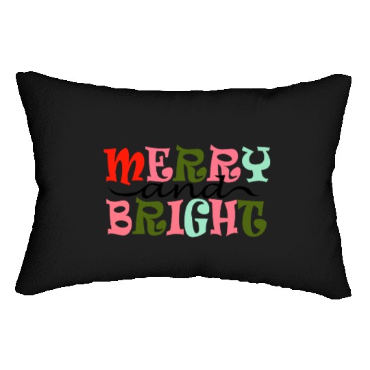 Merry and Bright Christmas Lumbar Pillows