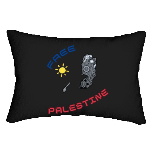 FREE PALESTINE, FREE GAZA PALESTINE. Lumbar Pillows