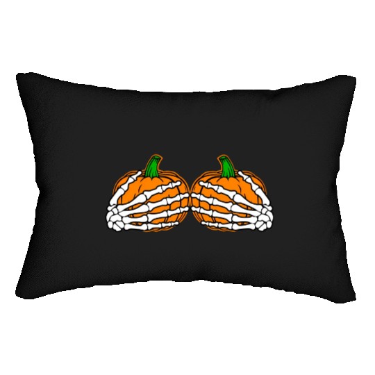 Halloween Skeleton Hands On Chest Pumpkin Boobs Lumbar Pillows