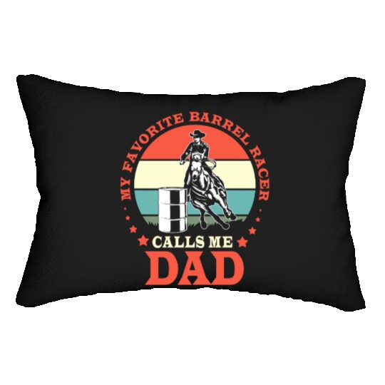 Retro Horse Riding Fathers Day Barrel Racing Dad Lumbar Pillows