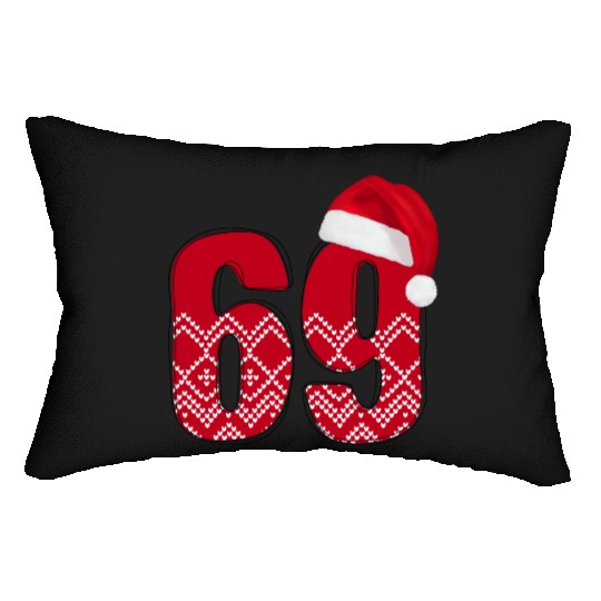 Age 69 Years Old - Christmas number Sixty Nine Lumbar Pillows
