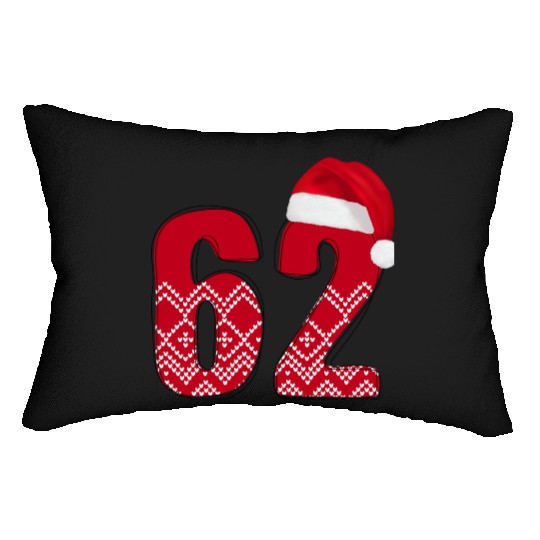 62 Red and White Christmas Number Sixty Two Lumbar Pillows