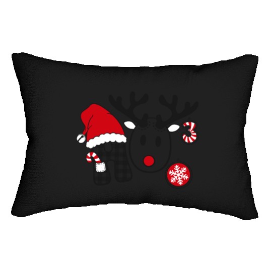 ugly christmas ho ho ho sweater Lumbar Pillows