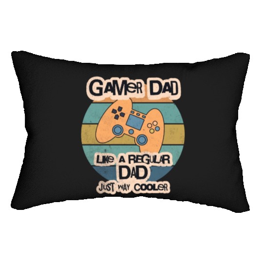 Cool Retro Gamer Dad Lumbar Pillows