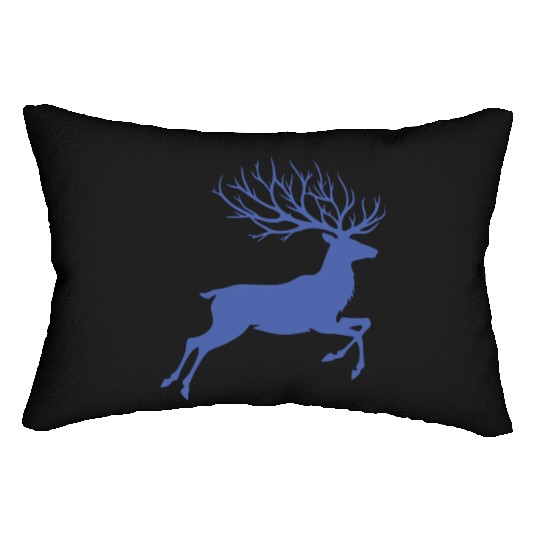 Reindeer silhouette deer antlers Christmas Lumbar Pillows