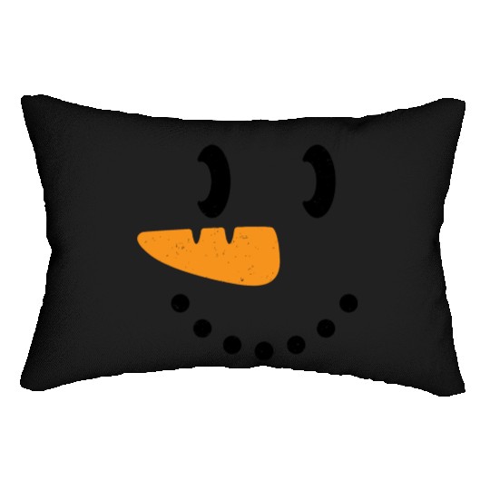 Snow Man Face Lumbar Pillows