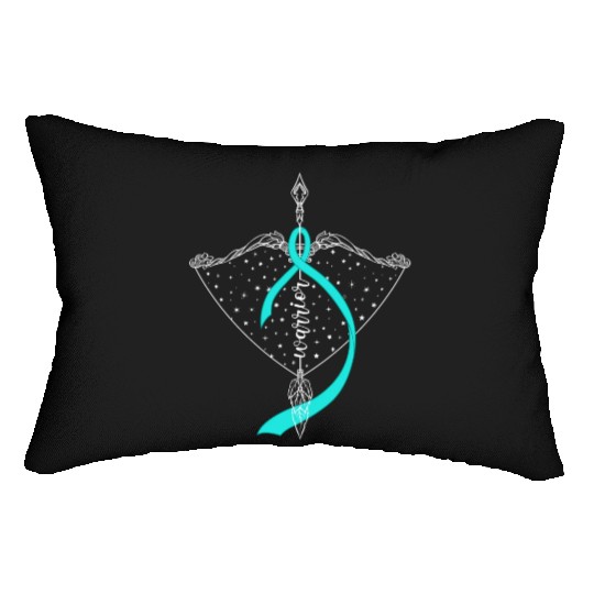 Warrior Bow Warrior Teal Ribbon Ovarian Cancer Lumbar Pillows