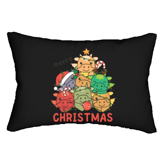 Dragon Christmas Tree Merry Christmas Lumbar Pillows