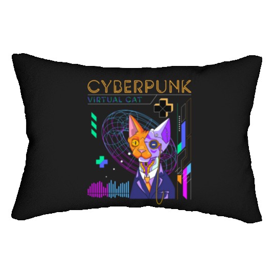 Cyborg Retro Gamer Scifi Lumbar Pillows