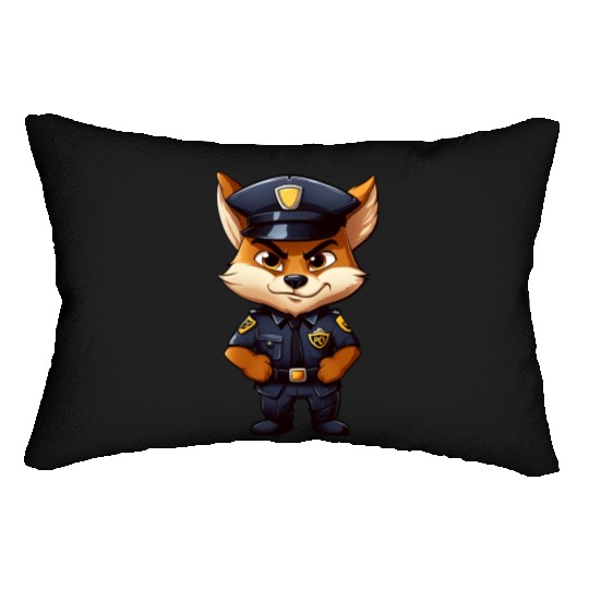 Police fox Lumbar Pillows