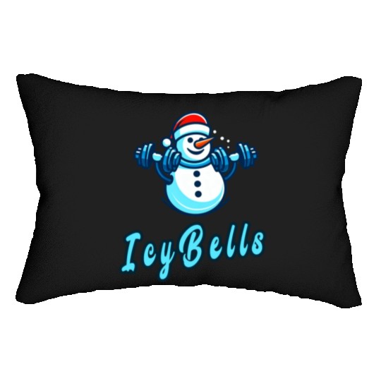 Ice bells, cool gym snowman Lumbar Pillows