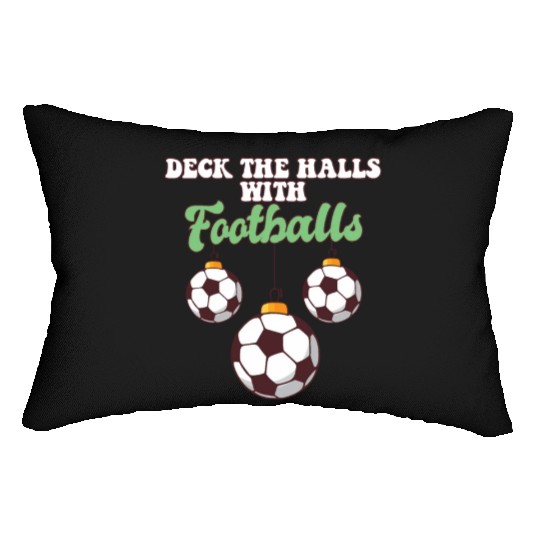 Football Player Coach Christmas Balls Deck The Lumbar Pillows