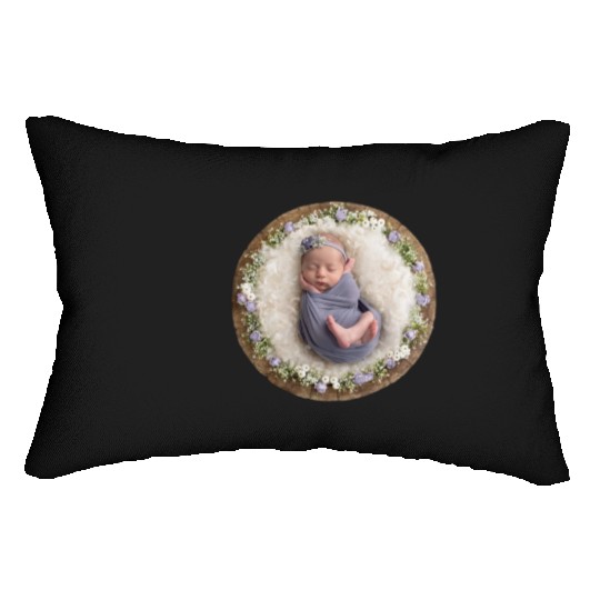 Lavender newborn girl pictures Lumbar Pillows