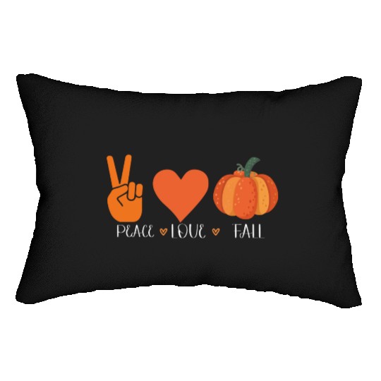 Peace Love Fall Autumn Lover Pumpkins Halloween Lumbar Pillows