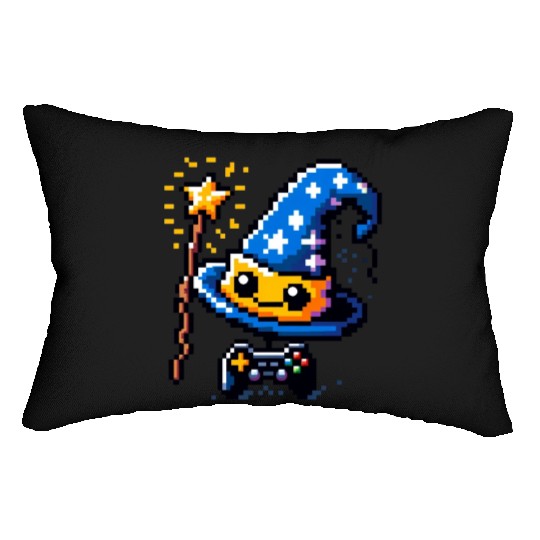 Gamer Wizard 8-Bit Hat with Controller Wand Lumbar Pillows