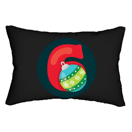 Number 6 Christmas Balls Age Six Lumbar Pillows