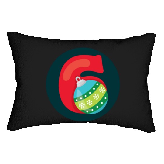 Number 6 Christmas Balls Age Six Lumbar Pillows