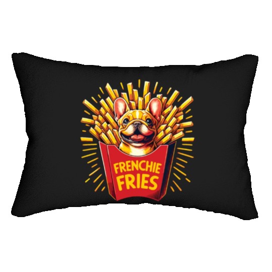 Frenchie Fries - Cute French Bulldog Fries Lumbar Pillows