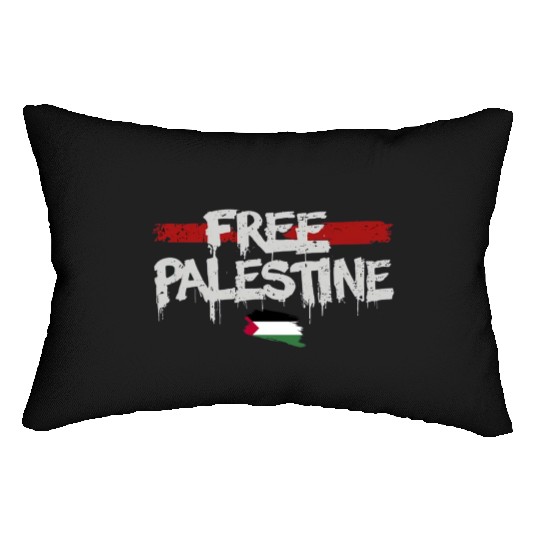 graffiti free palestine Lumbar Pillows