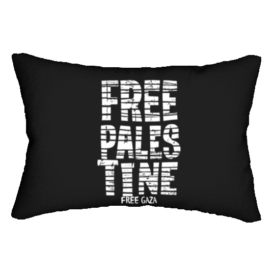 free palestine white Lumbar Pillows