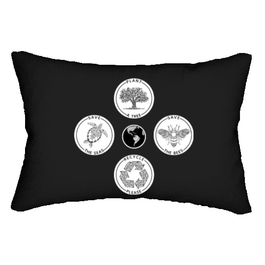 Earth Day Save The Planet Lumbar Pillows