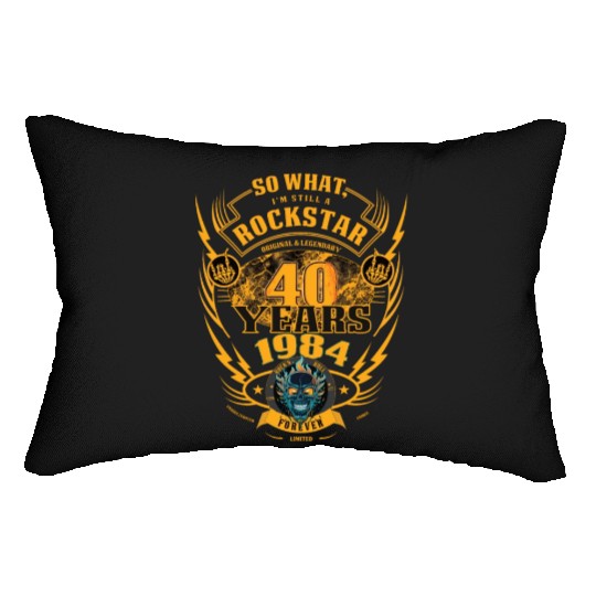 40th birthday 1984 Rock'n Roll forever gift Lumbar Pillows