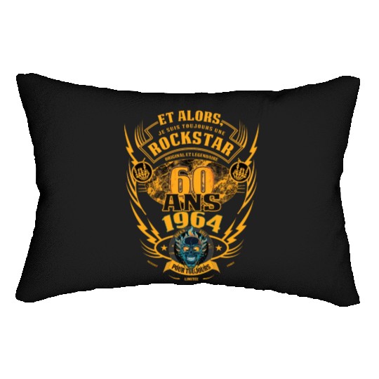60th Birthday 1964 Rock'n Roll Forever Gift Lumbar Pillows