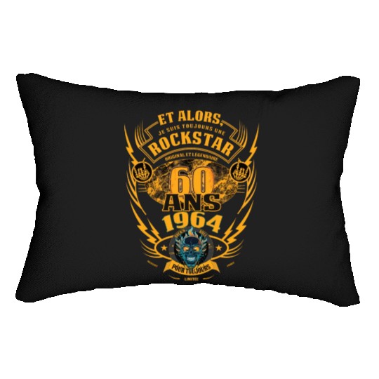 60th Birthday 1964 Rock'n Roll Forever Gift Lumbar Pillows