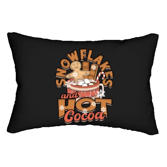 Snowflakes and Hot Cocoa - Snow Lumbar Pillows