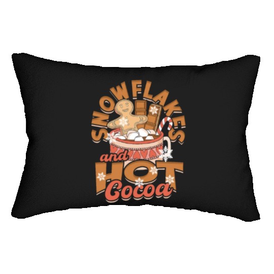Snowflakes and Hot Cocoa - Snow Lumbar Pillows