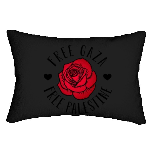 Free Palestine Free Gaza Palestine Flag Palestine Lumbar Pillows