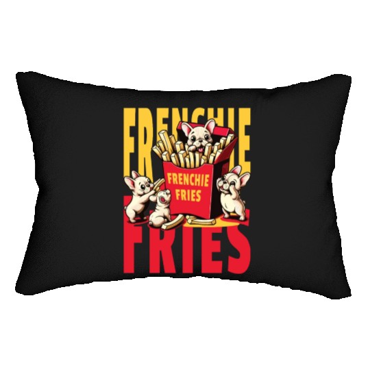Frenchie Fries - Cute French Bulldog Fries Lumbar Pillows