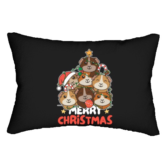 Guinea Pig Christmas Tree Merry Christmas Lumbar Pillows