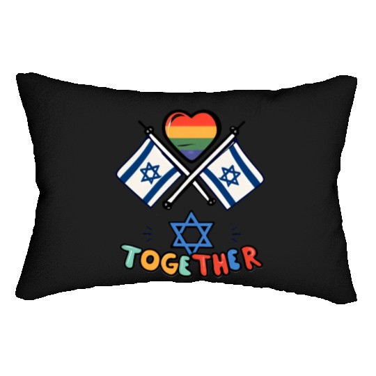 LGBTQ community STANDS WITH ISRAEL Lumbar Pillows