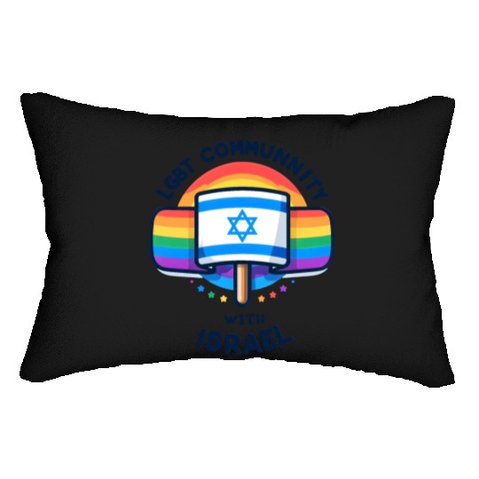 LGBTQ community STANDS WITH ISRAEL Lumbar Pillows