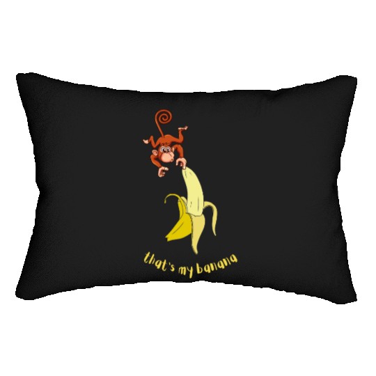 Monkey and Banana funny animal Lumbar Pillows
