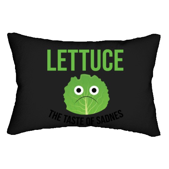 Lettuce The Taste of Sadness Funny Vegan Green FF Band Lumbar Pillows